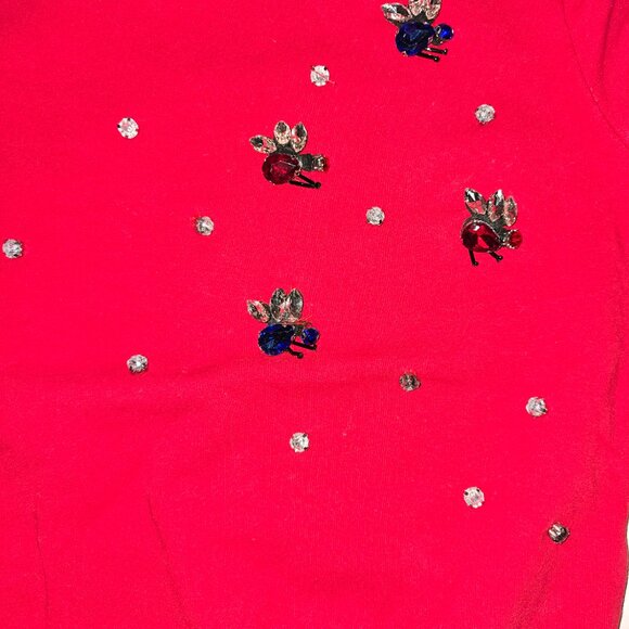Red Kids' Sweater with Embellishments - Picture 5 of 5